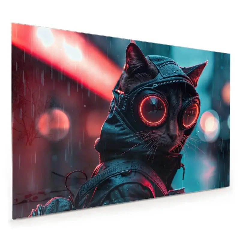 Angebot Küchenrückwand - Cyber Katze 40 x 40 cm