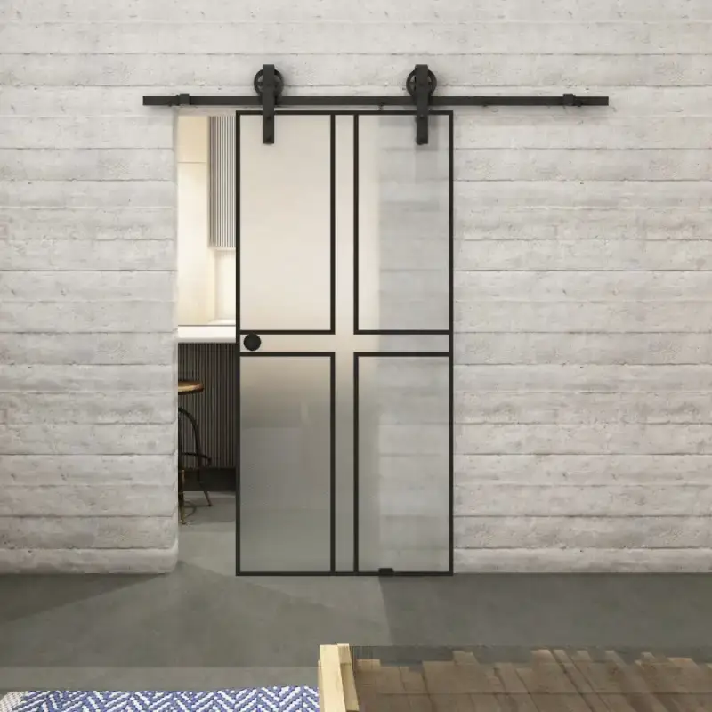 Zertifiziert Glasschiebetür BARN-LINE Loft Schwarzlack 15 Blickdicht