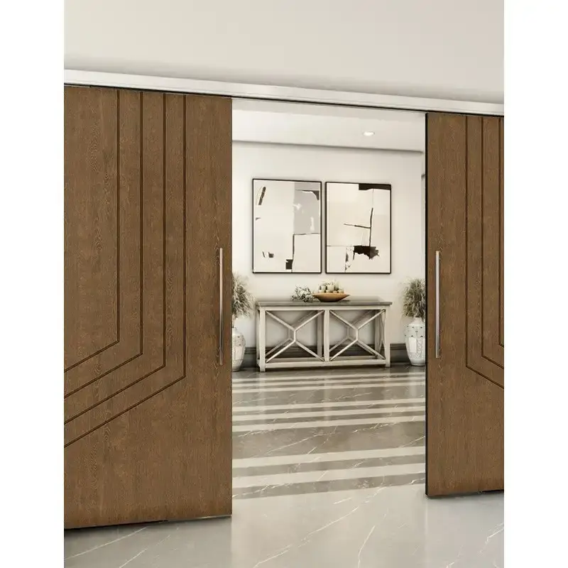 Zertifiziert Holzschiebetür Slim-Line - Nussbaum Model 4073