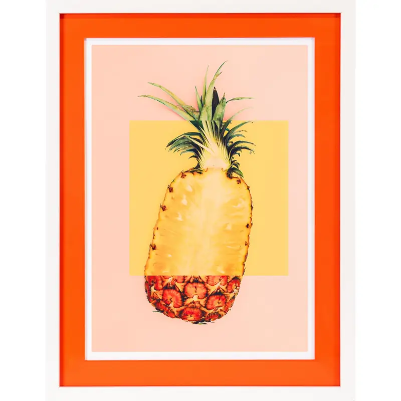 Rahmenbild mit Acrylpassepartout - Pop Pineapple 30x40 cm Saisonangebot