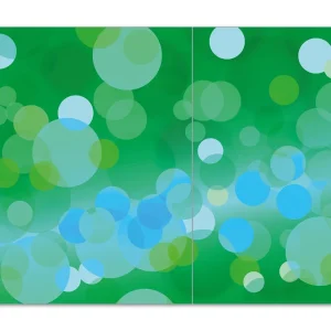 Zertifiziert Herdabdeckplatte Grüne und blaue Kreise - harmonisches Muster Breite 52 cm x Höhe 60 cm. 1-teilig, 5 mm hohe Noppen
