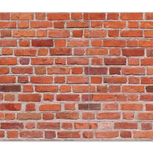 Zertifiziert Herdabdeckplatte Rote Ziegelsteinwand - Backsteine Breite 90 cm x Höhe 52 cm. 1-teilig, 8 mm hohe Noppen