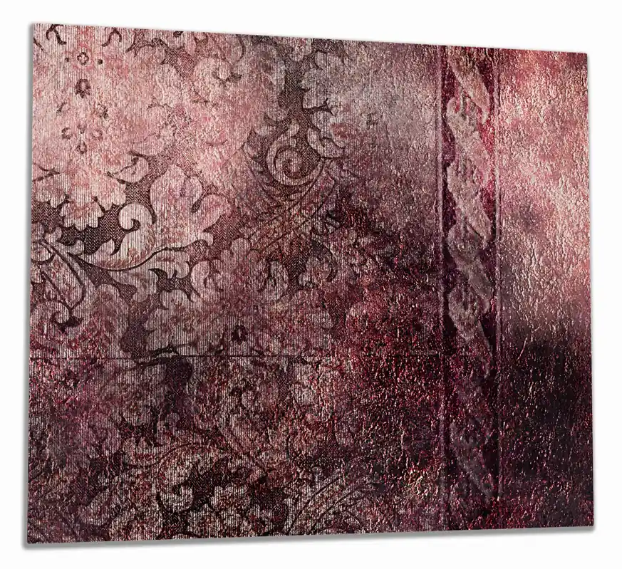 Neue Kollektion Herdabdeckplatte Schnörkelmuster in rot Breite 60 cm x Höhe 52 cm. 1-teilig, 5 mm hohe Noppen