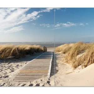 Zertifiziert Herdabdeckplatte Auf dem Holzweg zum Strand Breite 80 cm x Höhe 52 cm. 1-teilig, 8 mm hohe Noppen