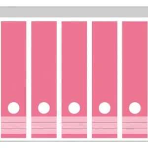 Zertifiziert Ordnerrücken Sticker Pastellrot für breite Ordner, 12 Sticker