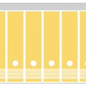 Zertifiziert Ordnerrücken Sticker Pastellgelb inkl. breiter Ordner, 12 Sticker