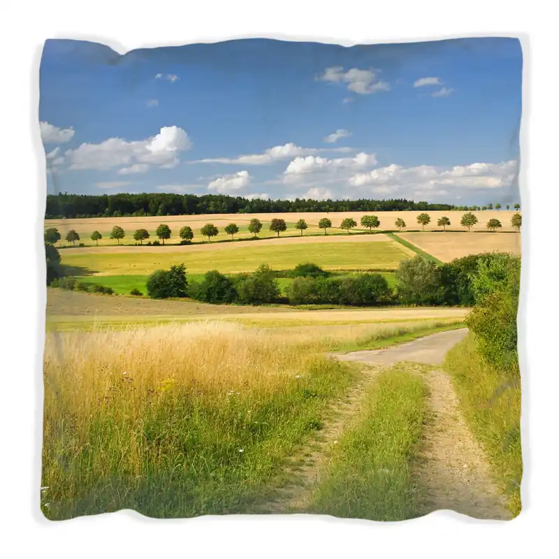 Zertifiziert Kissen Feldlandschaft unter blauem Himmel 60 x 60 cm, Foto