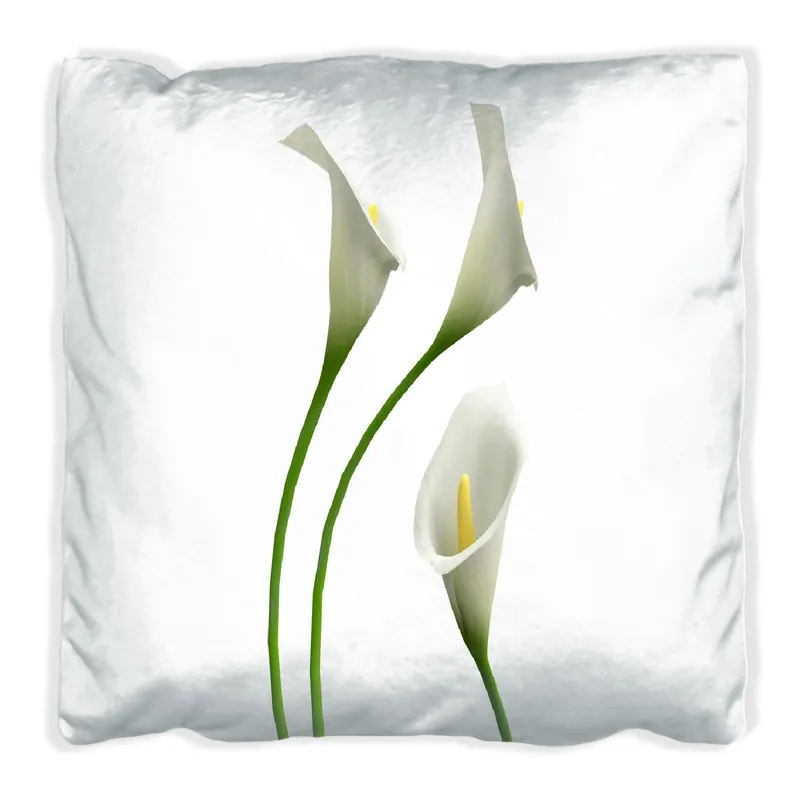 Zertifiziert Kissen Callas weiß gelb 30 x 30 cm, weiß