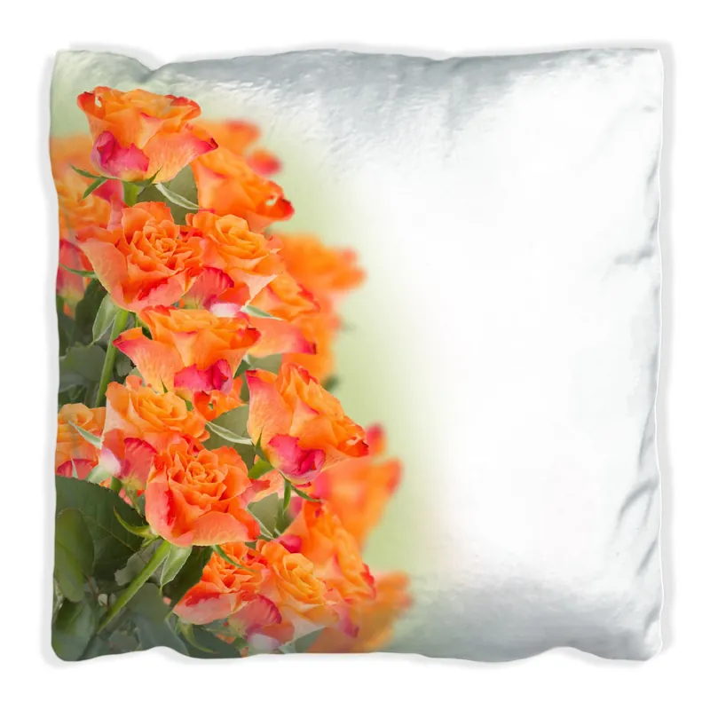 Kissen Orangene Rosenblüten im Strauß 60 x 60 cm, Foto Neue Kollektion