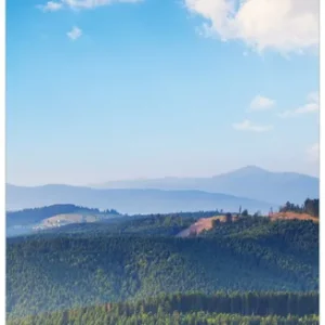 Zertifiziert Memoboard Berglandschaft im Gebirge unter blauem Himmel 50 x 50 cm, aus Glas