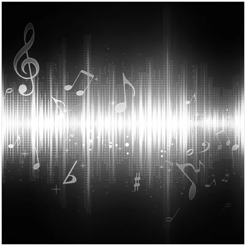 Zertifiziert Memoboard Noten der Musik in schwarz und weiß 50 x 50 cm, aus Glas