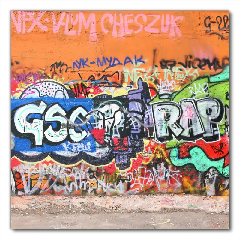 Zertifiziert Selbstklebende Möbelfolie RAP-Graffiti- Wand mit verschiedenen Tags 80 x 80 cm