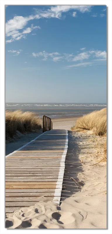 Türtapete Auf dem Holzweg zum Strand 93 x 205 cm Begrenztes Angebot