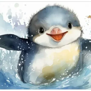 Direktkauf Selbstklebendes Poster Pinguin in Aquarell 70 x 100 cm