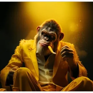 Kostenloser Rückversand Selbstklebendes Poster The Boss - cooler Monkey 70 x 100 cm