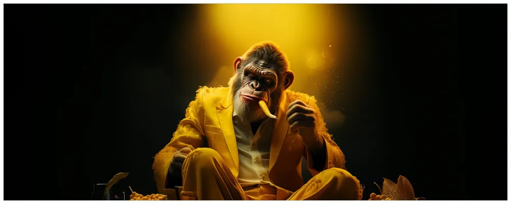 Selbstklebendes Poster The Boss - cooler Monkey 100 x 150 cm Sonderaktion