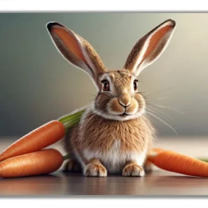 Top-Angebot Selbstklebendes Poster Flauschiger Hase mit Möhren 70 x 100 cm