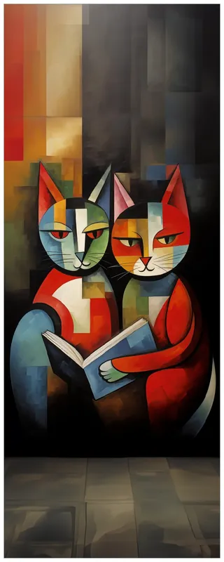 Bestpreis Selbstklebendes Poster Lesende Katzen 61 x 91,5 cm