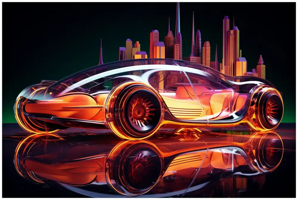 Kracherpreis Glasbild Neon-Speedster 32 x 80 cm
