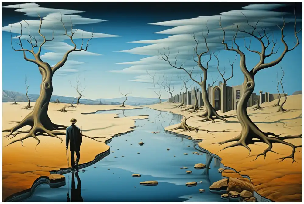 Aktuell Selbstklebendes Poster Fluss der Zeit 100 x 150 cm