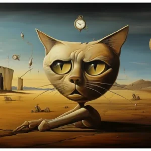 Versand Am Gleichen Tag Selbstklebendes Poster Katze als Zeitwächter 61 x 91,5 cm