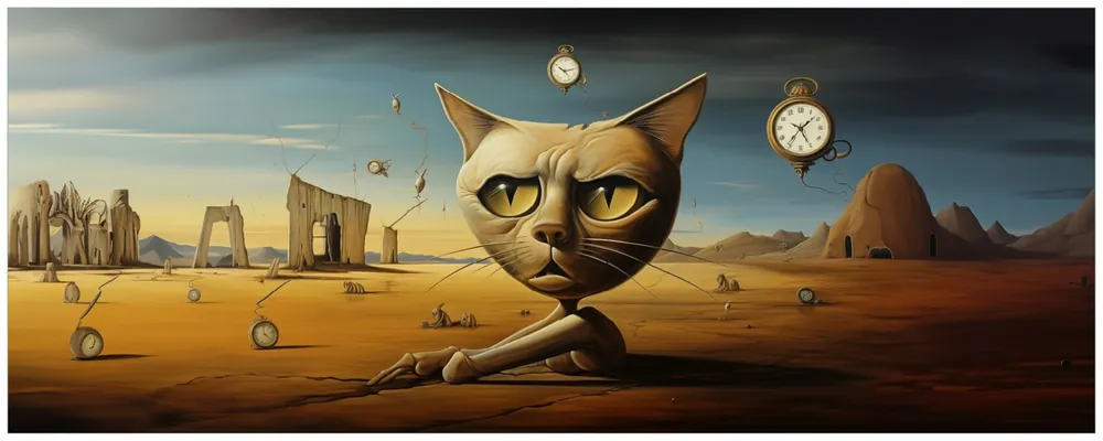 Versand Am Gleichen Tag Selbstklebendes Poster Katze als Zeitwächter 61 x 91,5 cm