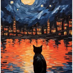 Sonderangebot Selbstklebendes Poster Blick eines Nachtwächters 61 x 91,5 cm