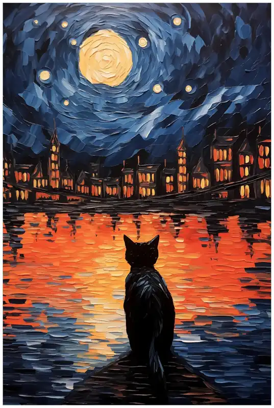 Sonderangebot Selbstklebendes Poster Blick eines Nachtwächters 61 x 91,5 cm