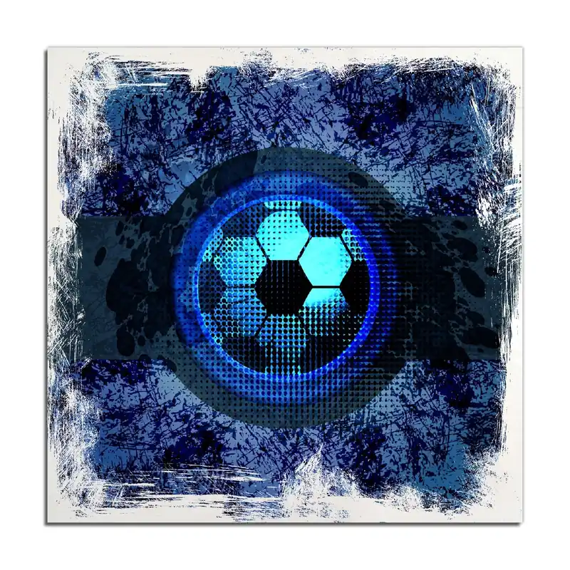 Meistverkauft Holzbild Fußball Design - Abstraktes Muster in blau 40 x 40 cm