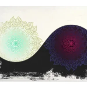 Holzbild Mandalas - Yin Yang 50 x 50 cm Schneller Versand