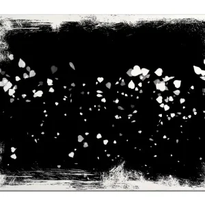 Preiswert Holzbild Weiße Konfetti-Herzen vor schwarzem Hintergrund 60 x 90 cm