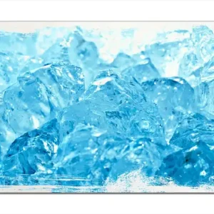 Aktuell Holzbild Leuchtendes Eis in blau 50 x 125 cm