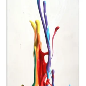 Letzte Chance Holzbild Farbklecks von links - Bunte Farben auf Abwegen 40 x 40 cm