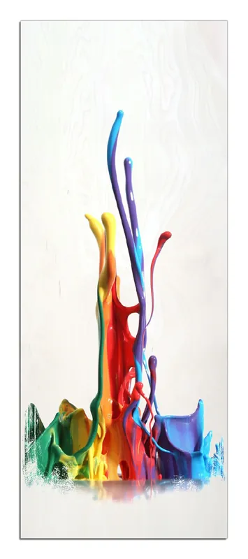 Letzte Chance Holzbild Farbklecks von links - Bunte Farben auf Abwegen 40 x 40 cm