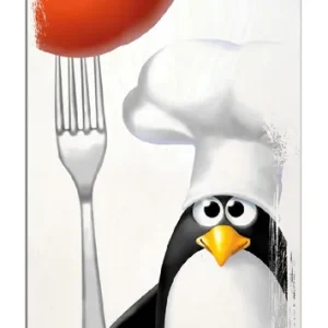Holzbild Pinguin Koch 40 x 40 cm Angebot