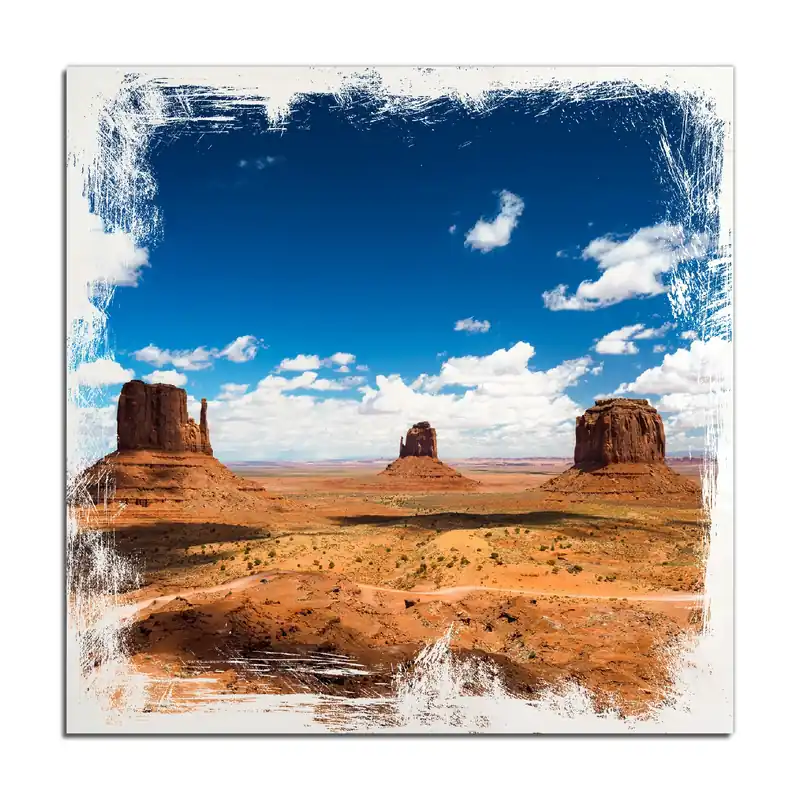 Holzbild Monument Valley 60 x 90 cm Markenware