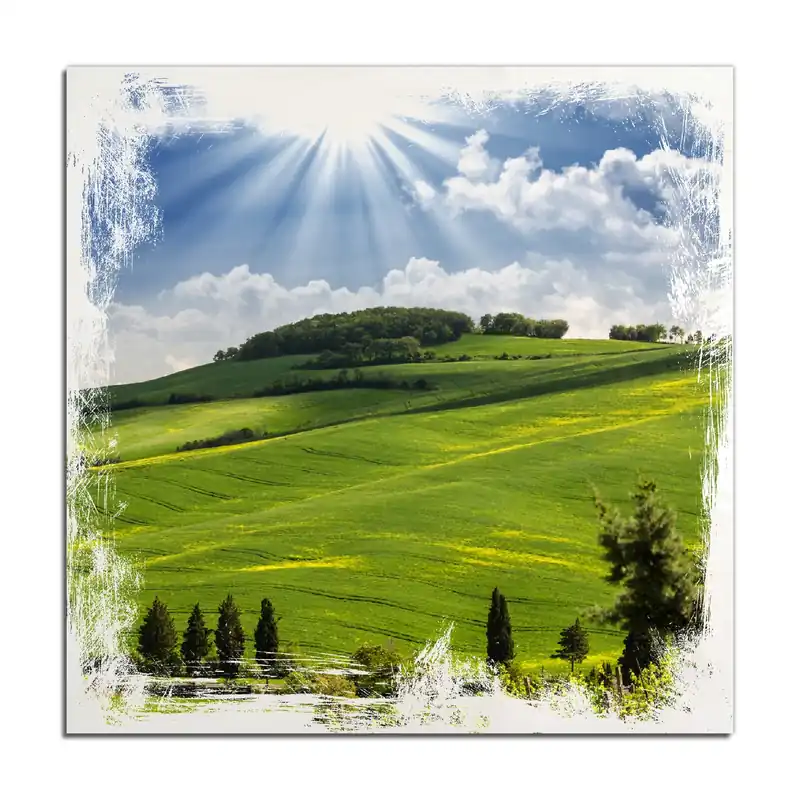 Holzbild Strahlender Sonnenschein 60 x 90 cm Begrenztes Angebot