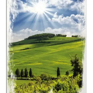Holzbild Strahlender Sonnenschein 50 x 50 cm Preiswert