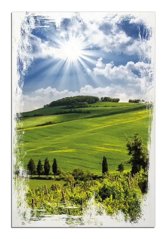 Holzbild Strahlender Sonnenschein 50 x 50 cm Preiswert