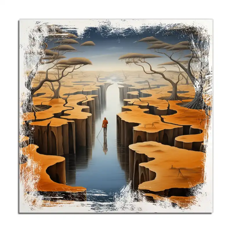 Nur Für Kurze Zeit Holzbild Pfad in einer surrealen Welt 60 x 90 cm