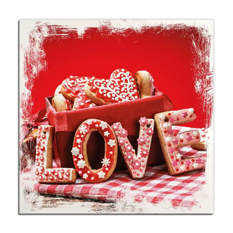 Rabatt Holzbild Love Bakery - Backen mit Liebe 60 x 90 cm