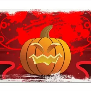 Top-Seller Holzbild Geschnitzter Halloween-Kürbis im Comic Stil 60 x 90 cm