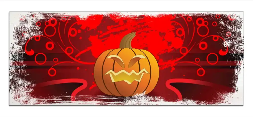 Top-Seller Holzbild Geschnitzter Halloween-Kürbis im Comic Stil 60 x 90 cm