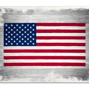 Holzbild USA Flagge auf Holz 60 x 90 cm Knallerangebot
