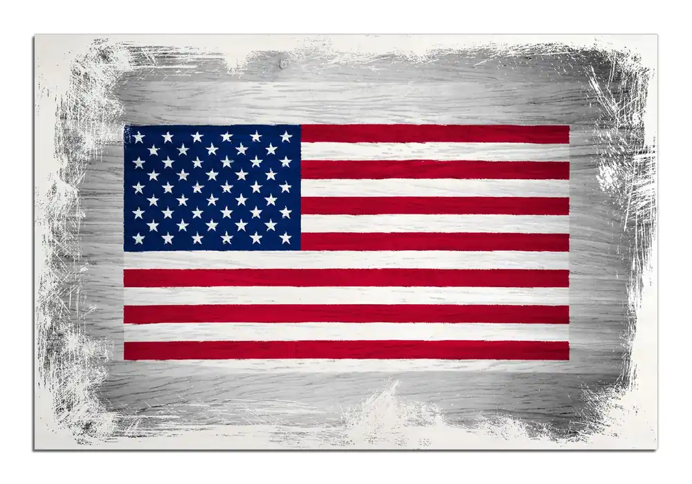 Holzbild USA Flagge auf Holz 60 x 90 cm Knallerangebot