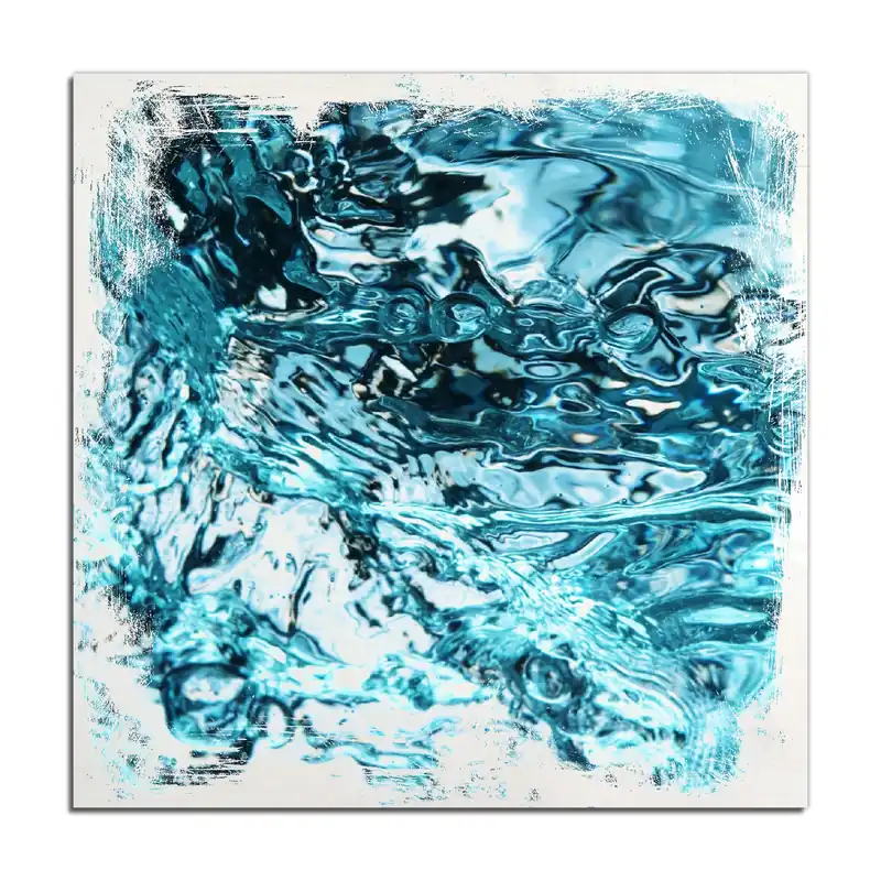 Preiswert Holzbild Frisches blaues Wasser in Aufruhr 60 x 90 cm