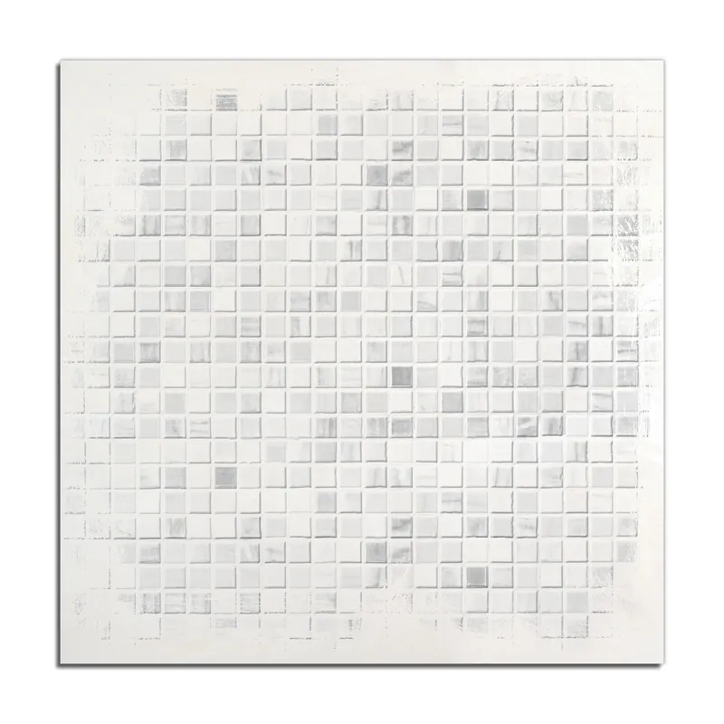 Online Kaufen Holzbild Fliesen im Bad weiß-grau 50 x 50 cm
