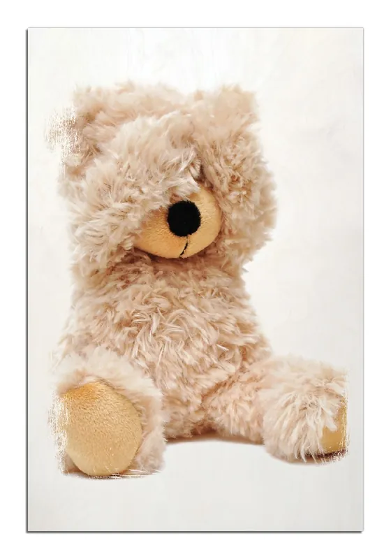 Holzbild Süßer Teddybär 40 x 40 cm Versand Am Gleichen Tag