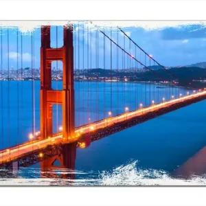 Rabatt Holzbild Golden Gate Bridge in San Francisco USA 50 x 50 cm