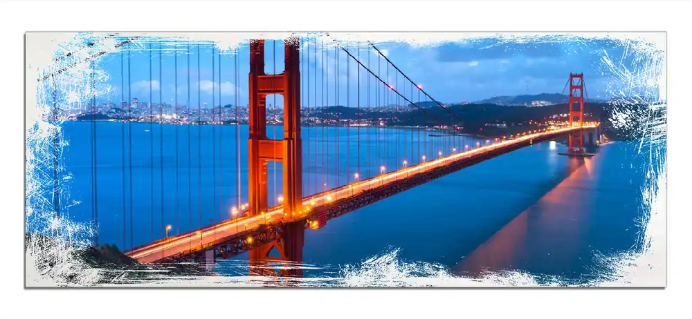 Rabatt Holzbild Golden Gate Bridge in San Francisco USA 50 x 50 cm